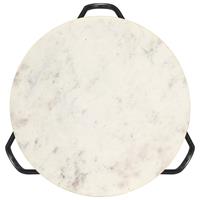 vidaXL Salontafel 40x40x40 cm echt steen met marmeren textuur wit