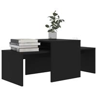 VidaXL Salontafelset 100x48x40 cm spaanplaat zwart