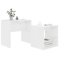 vidaXL Salontafelset 48x30x45 cm spaanplaat hoogglans wit