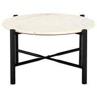 vidaXL Salontafel 60x60x35 cm echt steen met marmeren textuur wit