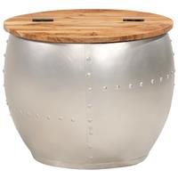 vidaXL Couchtisch 53 x 43 cm Massivholz Akazie Weiß
