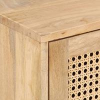vidaXL Couchtisch 90 x 50 x 40 cm Massivholz Mango und Naturgeflecht Braun
