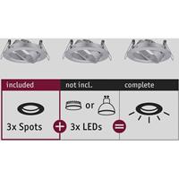 Paulmann 92490 EBL Choose Inbouwring Set van 3 stuks 10 W Aluminium (gedraaid)