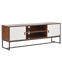 Beliani TV-meubel donker hout/wit NUEVA