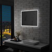 vidaxl Badezimmer-Wandspiegel mit LED 80 x 60 cm Silber