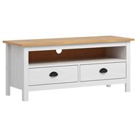 vidaXL Tv-meubel Hill Range 110x40x47 cm massief grenenhout wit