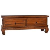 vidaxl TV-Schrank 110x35x40 cm Teak Massivholz Braun