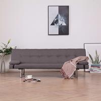 vidaxl Schlafsofa mit zwei Kissen Taupe Polyester Braun