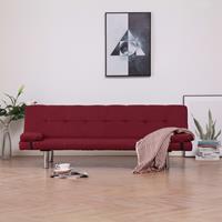 vidaxl Schlafsofa mit zwei Kissen Weinrot Polyester Rot