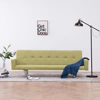 vidaXL Slaapbank met armleuning polyester groen