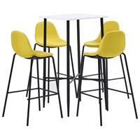 vidaXL 5-delige Barset stof geel