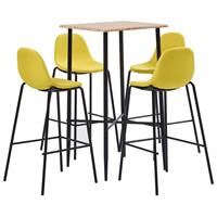 vidaXL 5-delige Barset stof geel