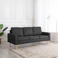 vidaxl 3-Sitzer-Sofa Dunkelgrau Stoff Grau