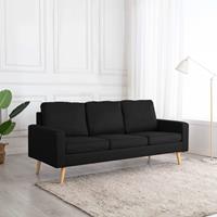 vidaxl 3-Sitzer-Sofa  Schwarz