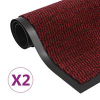 vidaxl Schmutzfangmatten 2 Stk. Rechteckig Getuftet 40x60 cm  Rot