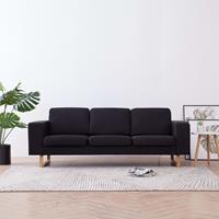 vidaxl 3-Sitzer-Sofa Stoff  Schwarz