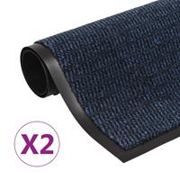 Fußmatte Türmatte Fußmatte Schmutzfangmatten 2 Stk Rechteckig Getuftet 80x120cm Blau, vidaXL, Rechteck, Höhe: 120 mm