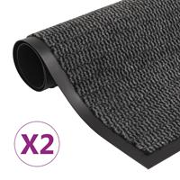 vidaXL Droogloopmatten 2 st rechthoekig getuft 80x120 cm antraciet