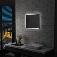 vidaxl Badezimmer-Wandspiegel mit LED 60 x 50 cm Silber