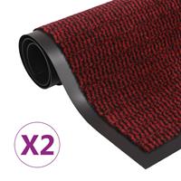 vidaXL Droogloopmatten 2 st rechthoekig getuft 120x180 cm rood