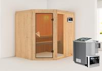 Karibu &VerticalLine; Fiona 2 Sauna &VerticalLine; Biokachel 9 kW Externe Bediening