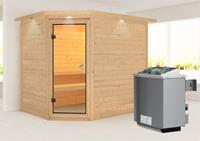 Karibu | Tanami Sauna met Dakkraag | Kachel 9 kW Geïntegreerde Bediening