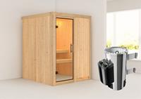 Karibu | Minja Sauna | Helderglas Deur | Kachel 3,6 kW Geïntegreerde Bediening