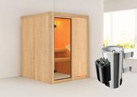 Karibu | Minja Sauna | Bronzeglas Deur | Kachel 3,6 kW Geïntegreerde Bediening