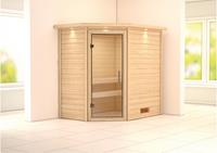 Karibu | Svea Sauna met Dakkraag | Helderglas Deur