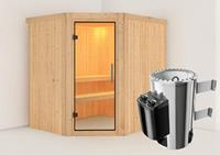 Karibu | Lilja Sauna | Helderglas Deur | Kachel 3,6 kW Geïntegreerde Bediening