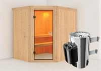 Karibu | Lilja Sauna | Bronzeglas Deur | Kachel 3,6 kW Geïntegreerde Bediening