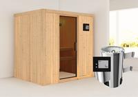 Karibu &VerticalLine; Fanja Sauna &VerticalLine; Antracietglas &VerticalLine; Kachel 3,6 kW Externe Bediening