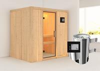 Karibu &VerticalLine; Fanja Sauna &VerticalLine; Helderglas Deur &VerticalLine; Kachel 3,6 kW Externe Bediening