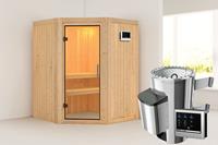 Karibu &VerticalLine; Nanja Sauna &VerticalLine; Helderglas Deur &VerticalLine; Biokachel 3,6 kW Externe Bediening
