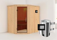 Karibu &VerticalLine; Saja Sauna &VerticalLine; Antracietglas &VerticalLine; Kachel 3,6 kW Externe Bediening