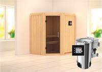 Karibu &VerticalLine; Tonja Sauna &VerticalLine; Antracietglas &VerticalLine; Biokachel 3,6 kW Externe Bediening