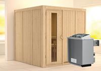 Karibu &VerticalLine; Rodin Sauna &VerticalLine; Energiesparende Deur &VerticalLine; Kachel 9 kW Ge&iuml;ntegreerde Bediening