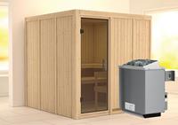 Karibu &VerticalLine; Rodin Sauna &VerticalLine; Antracietglas &VerticalLine; Kachel 9 kW Ge&iuml;ntegreerde Bediening