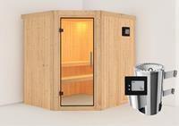 Karibu &VerticalLine; Lilja Sauna &VerticalLine; Helderglas Deur &VerticalLine; Kachel 3,6 kW Externe Bediening