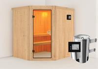 Karibu &VerticalLine; Lilja Sauna &VerticalLine; Bronzeglas Deur &VerticalLine; Kachel 3,6 kW Externe Bediening