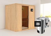 Karibu &VerticalLine; Fanja Sauna &VerticalLine; Antracietglas &VerticalLine; Biokachel 3,6 kW Externe Bediening