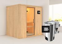 Karibu | Sauna Fanja | Helderglas | Biokachel 3,6 kW Externe Bediening