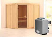 Karibu &VerticalLine; Jarin Sauna &VerticalLine; Bronzeglas Deur &VerticalLine; Kachel 9 kW Ge&iuml;ntegreerde Bediening
