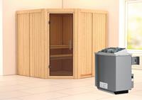 Karibu &VerticalLine; Jarin Sauna &VerticalLine; Antracietglas &VerticalLine; Kachel 9 kW Ge&iuml;ntegreerde Bediening