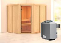 Karibu &VerticalLine; Jarin Sauna &VerticalLine; Helderglas Deur &VerticalLine; Kachel 9 kW Ge&iuml;ntegreerde Bediening