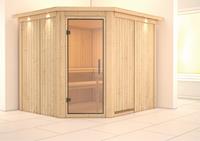 Karibu &VerticalLine; Malin Sauna met Dakkraag &VerticalLine; Helderglas Deur