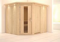 Karibu &VerticalLine; Malin Sauna met Dakkraag &VerticalLine; Energiesparende Deur