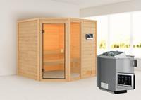 Karibu &VerticalLine; Tabea Sauna &VerticalLine; Biokachel 9 kW Externe Bediening
