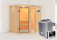 Karibu &VerticalLine; Fiona 1 Sauna met Dakkraag &VerticalLine; Kachel 9 kW Externe Bediening