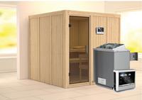 Karibu &VerticalLine; Rodin Sauna &VerticalLine; Antracietglas &VerticalLine; Kachel 9 kW Externe Bediening